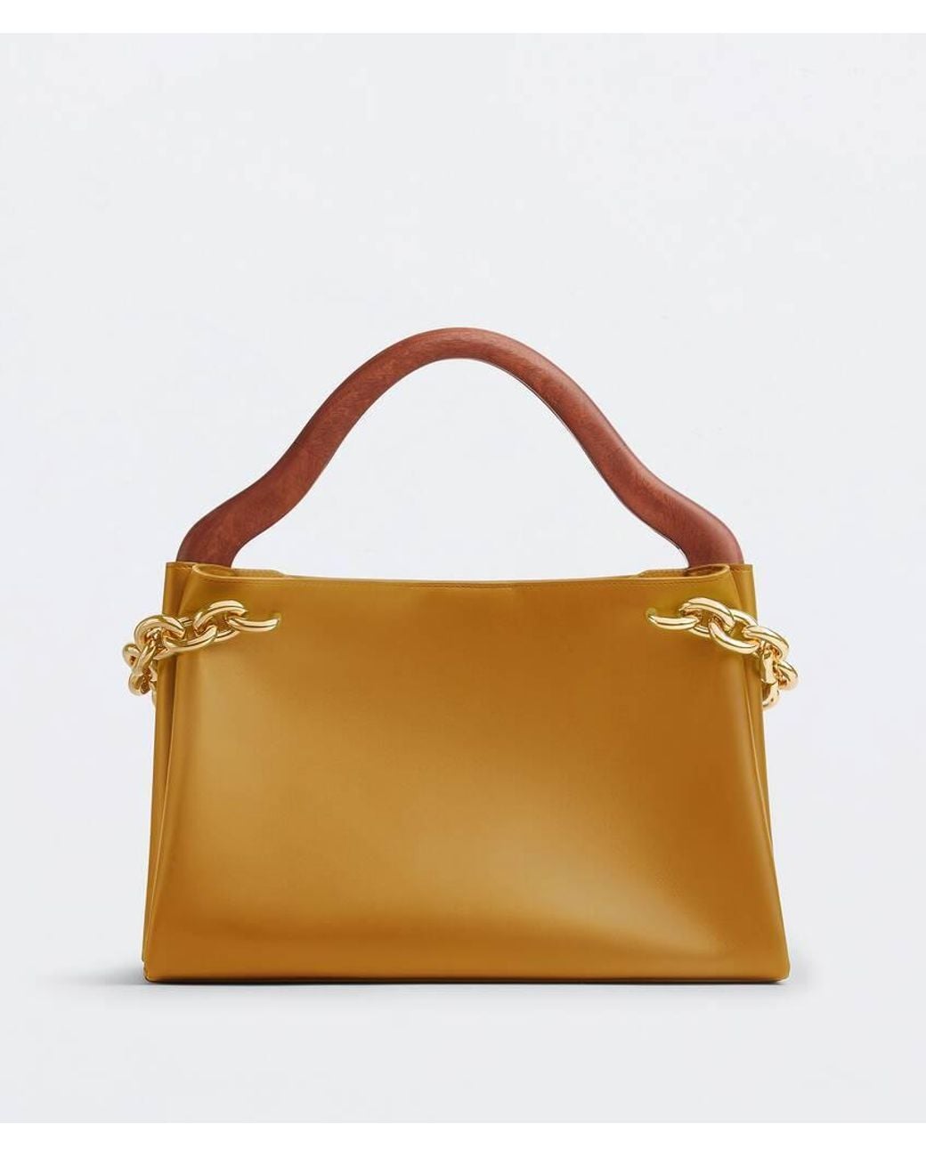 Bottega Veneta Brown Small Chain Wooden Handle Tote Bag