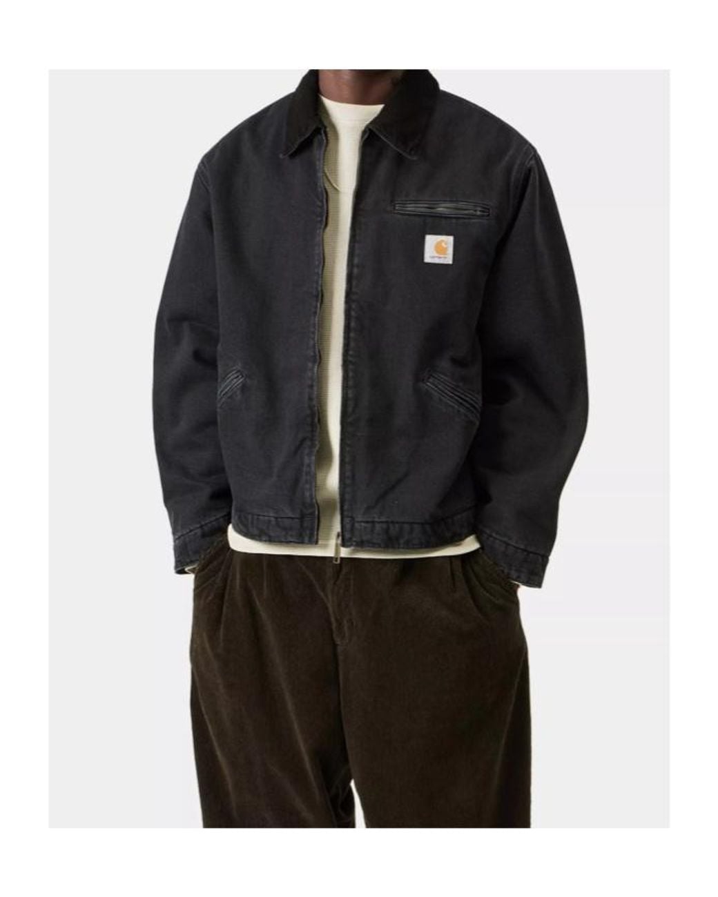 Carhartt Black Zip-Up Denim Jacket for men
