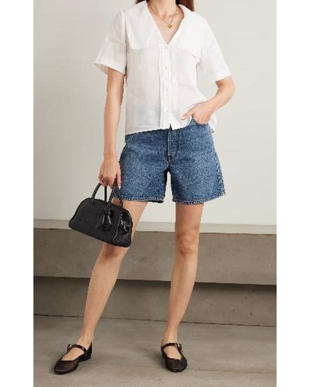 FRAME White Short Sleeve Shirt