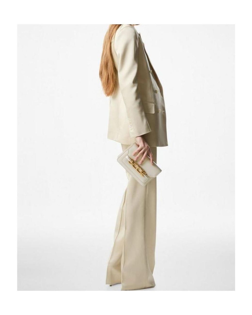 Tom Ford Natural Double Breasted Satin Blazer