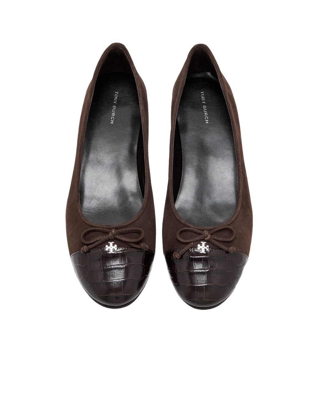 Tory Burch Brown Bow Detailed Flat Shoes