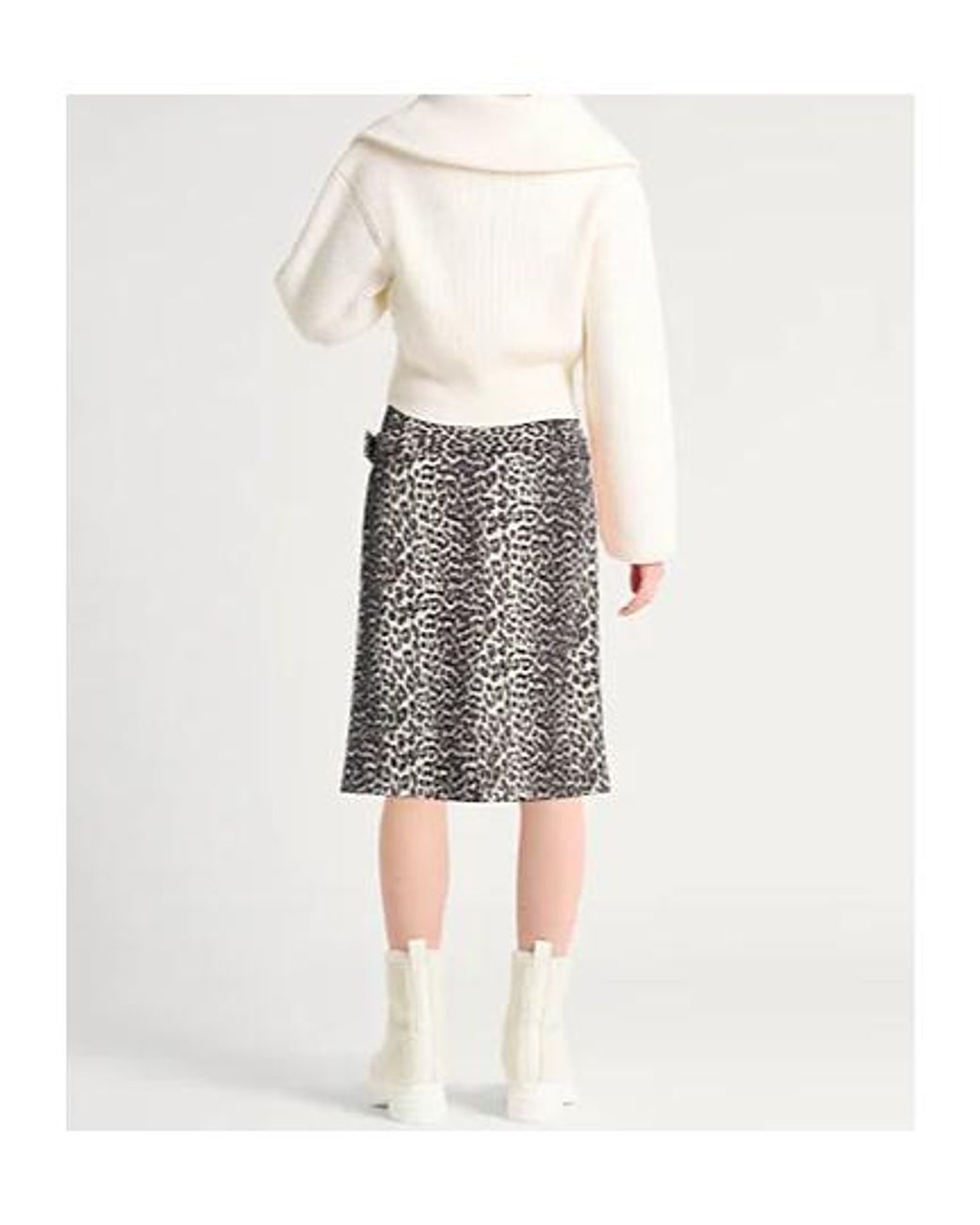 Ganni White Printed Pencil Skirt