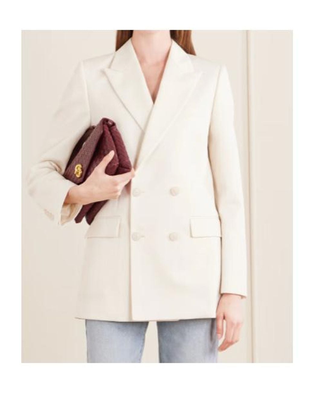 Nili Lotan White Weston Double-Breasted Blazer