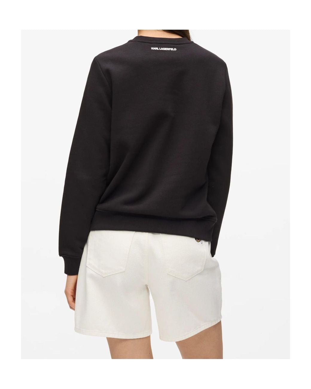 Karl Lagerfeld Black Crystal-Embellished Sweatshirt