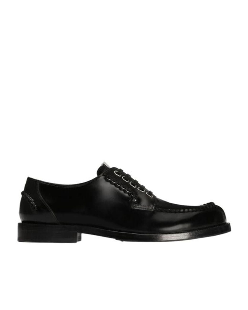 Dolce & Gabbana Black Perugino Calfskin Derby Shoes for men
