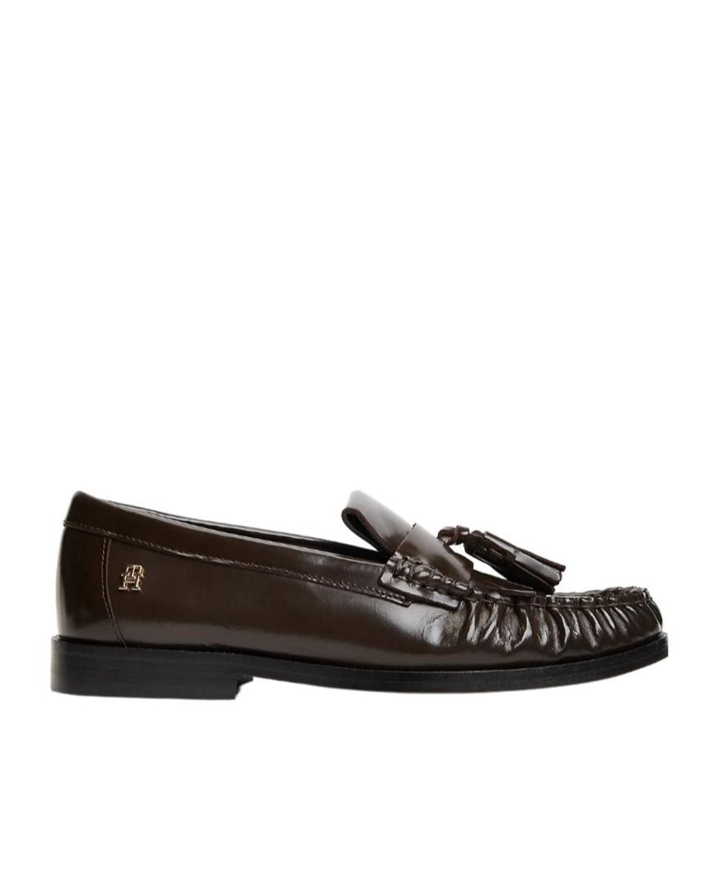 Tommy Hilfiger Black Tassel Loafers Flat Shoes