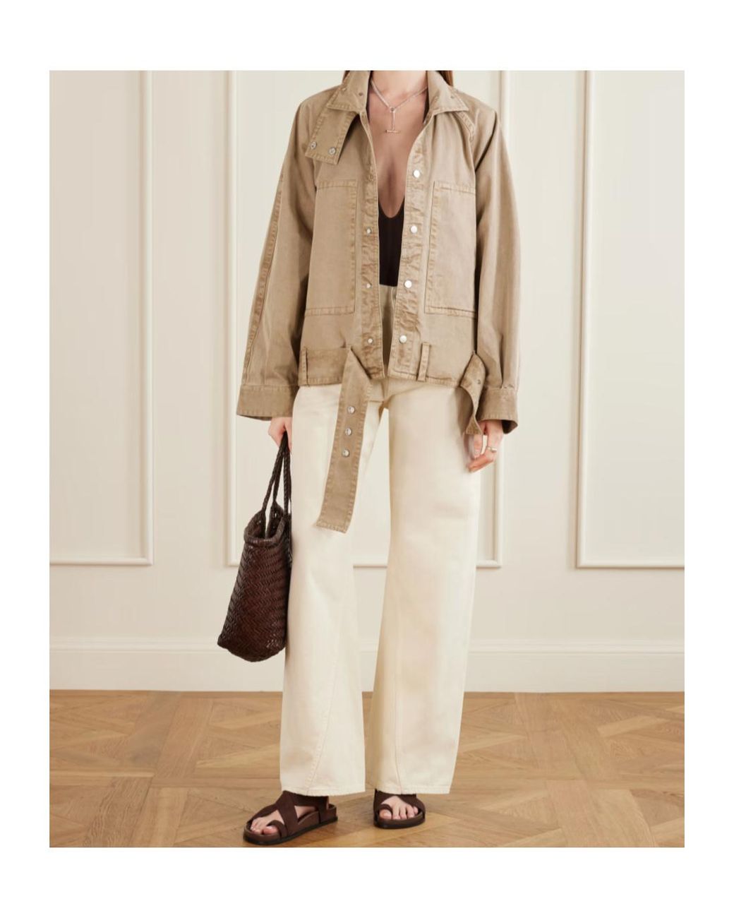 Co. Natural Belted Tton-Gabardine Jacket