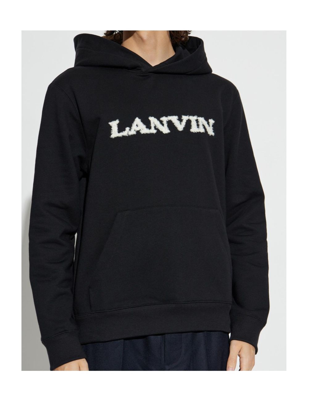 Lanvin Blue Logo Detailed Hoodie for men