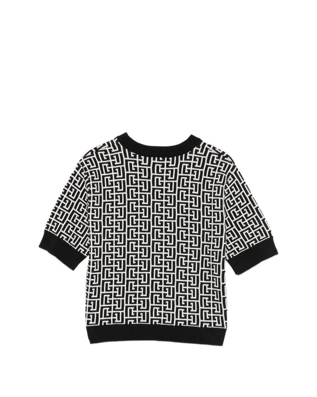 Balmain Black Button Logo Knit Top