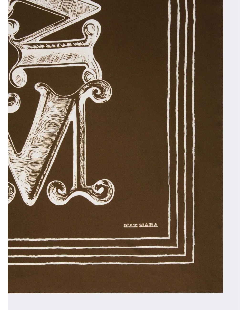 Max Mara Metallic Logo-Print Silk Scarf