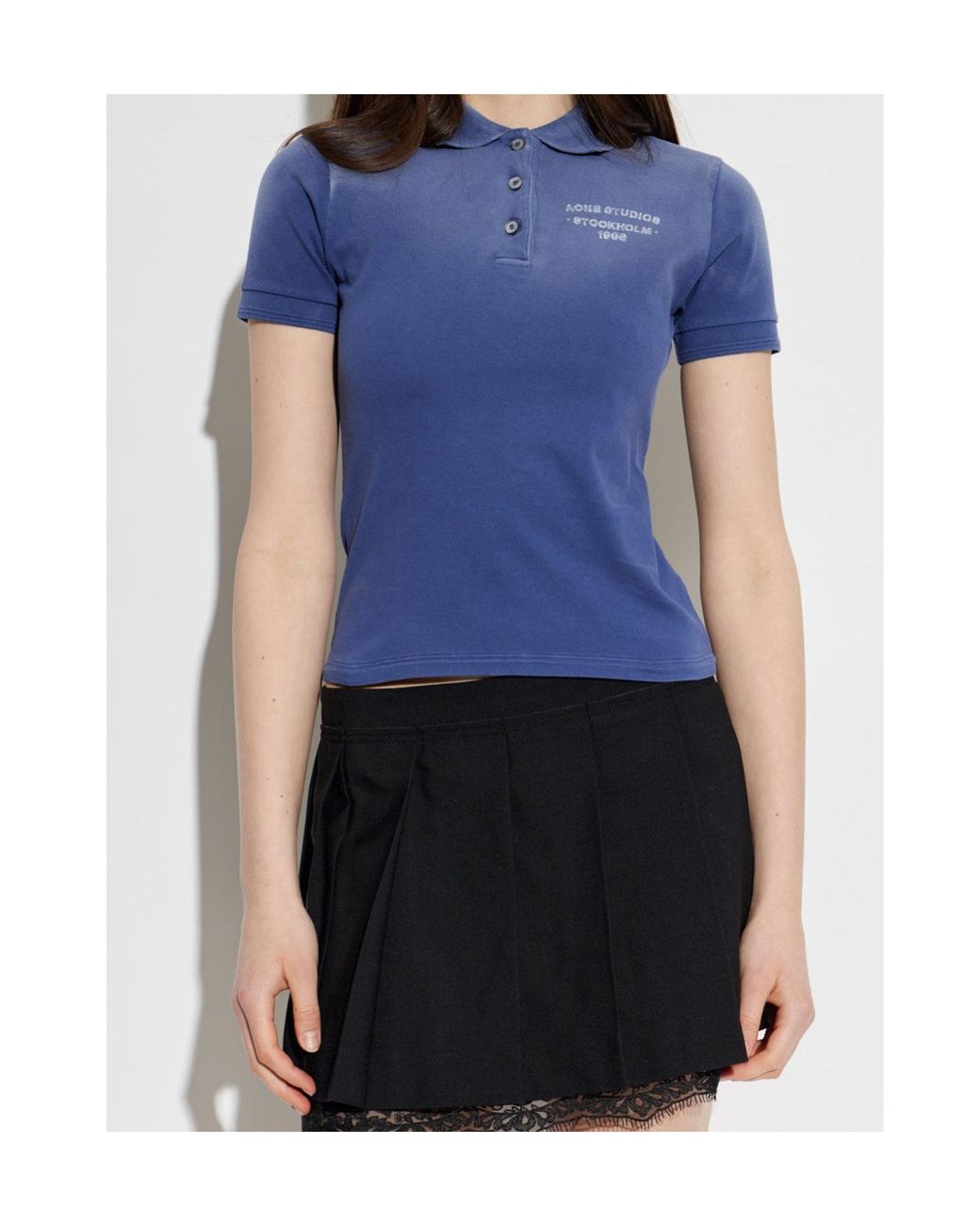 Acne Blue Sprayed Polo T-Shirt