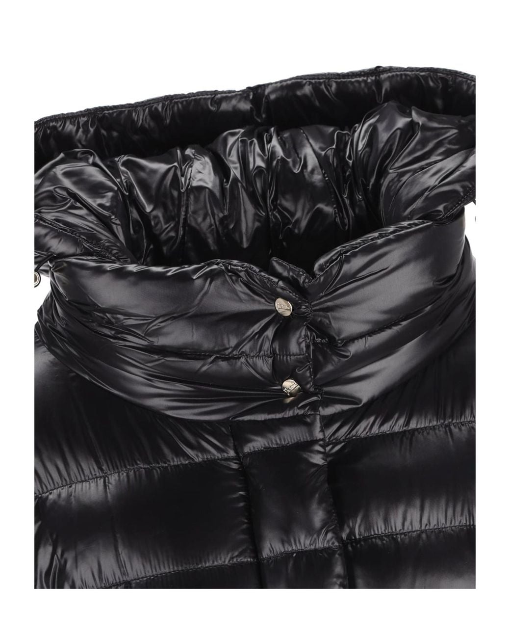 Herno Black Quilted Belted Long Coat