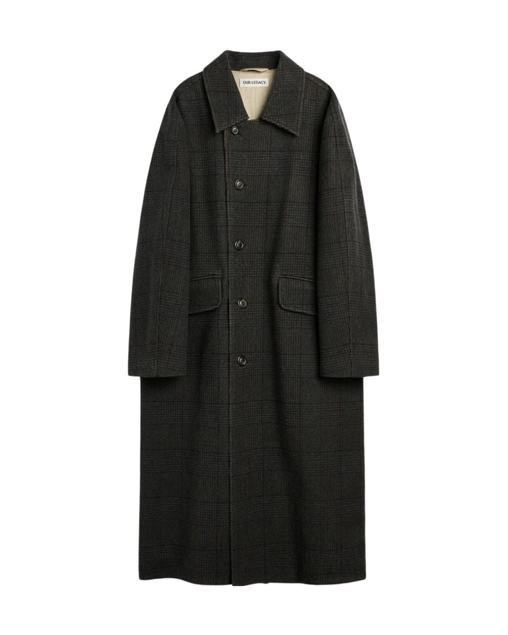 Our Legacy Black Oversized Long Coat for men