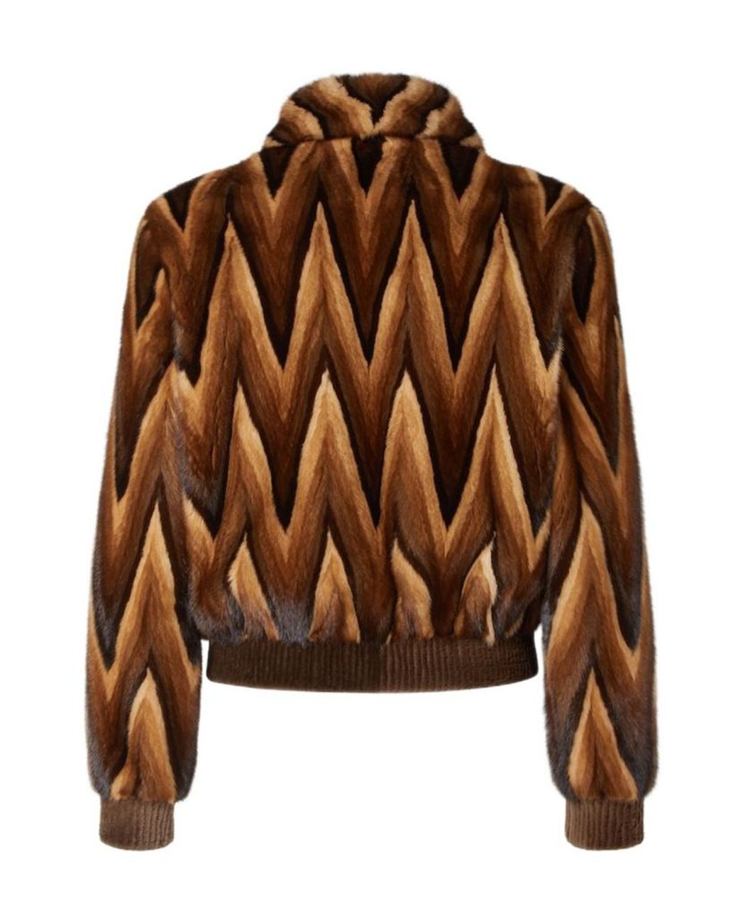Fendi Brown Chevron Mink Blouson for men