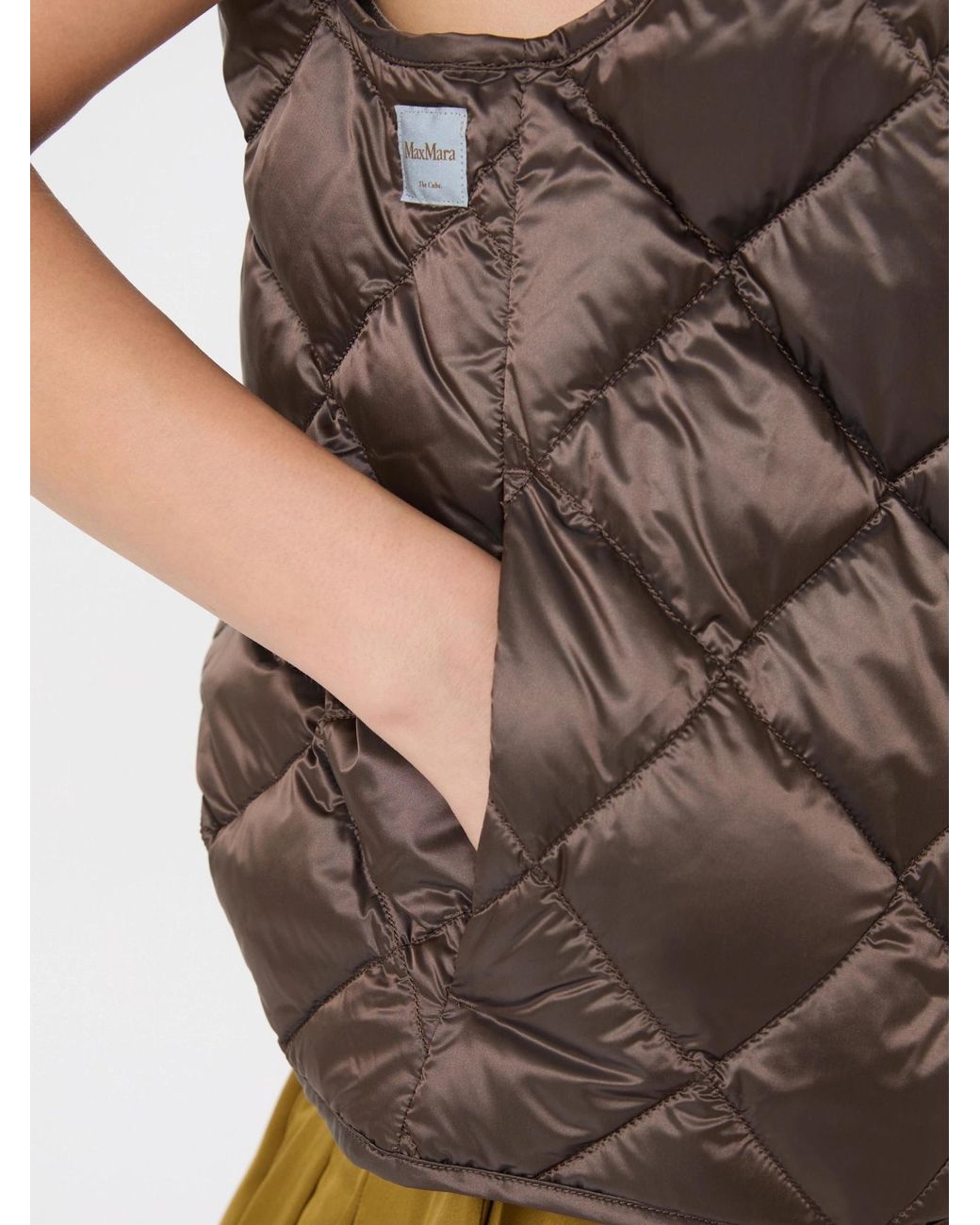 Max Mara Brown Quilted Turtleneck Gilet