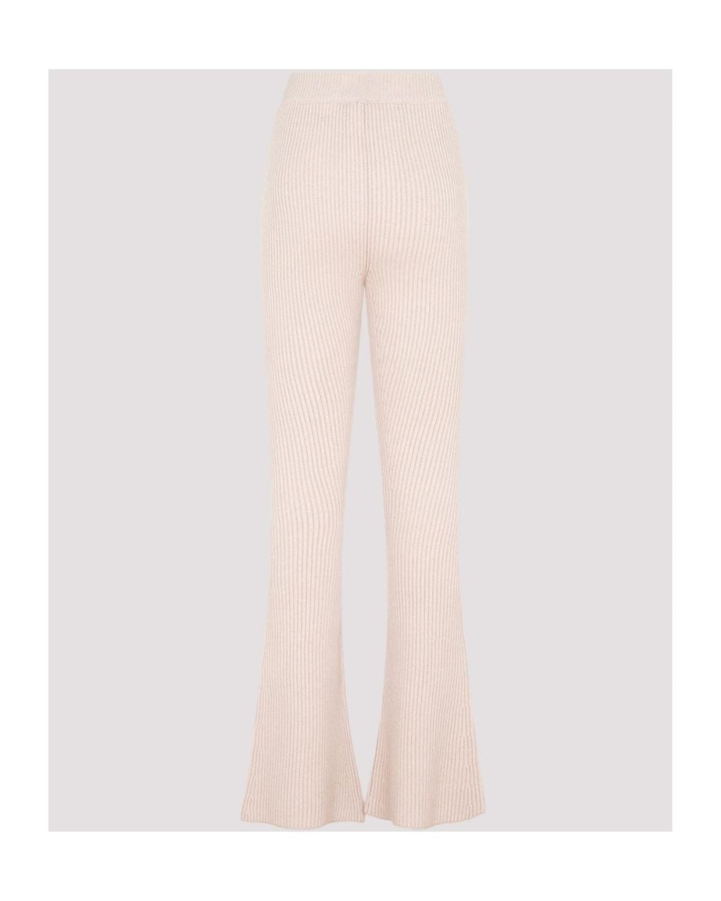 Peserico White Flare Knit Rib Pants