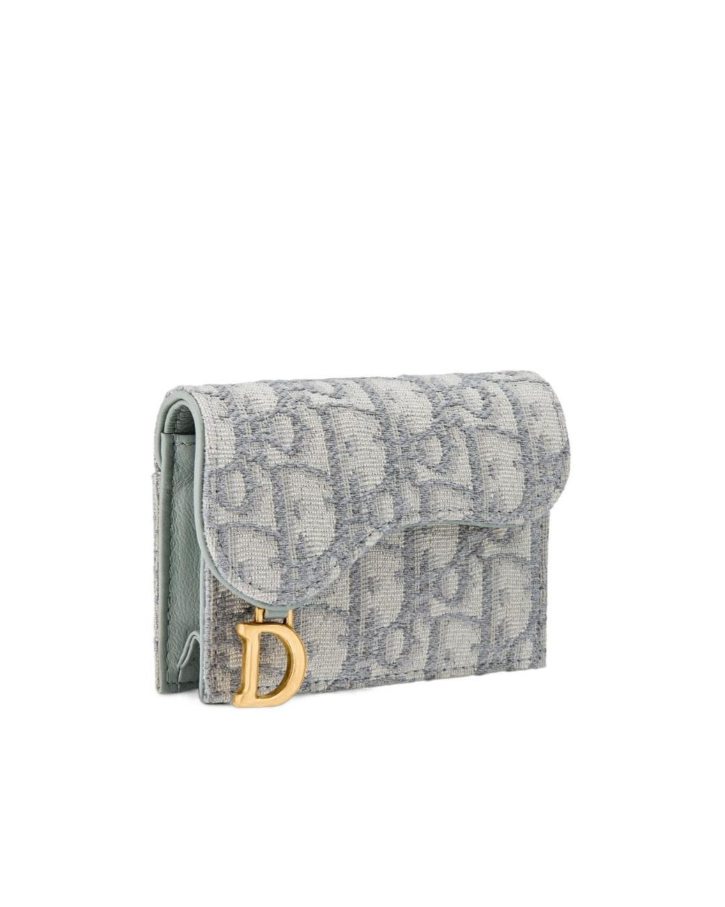 Dior Gray Saddle Bloom Card Holder