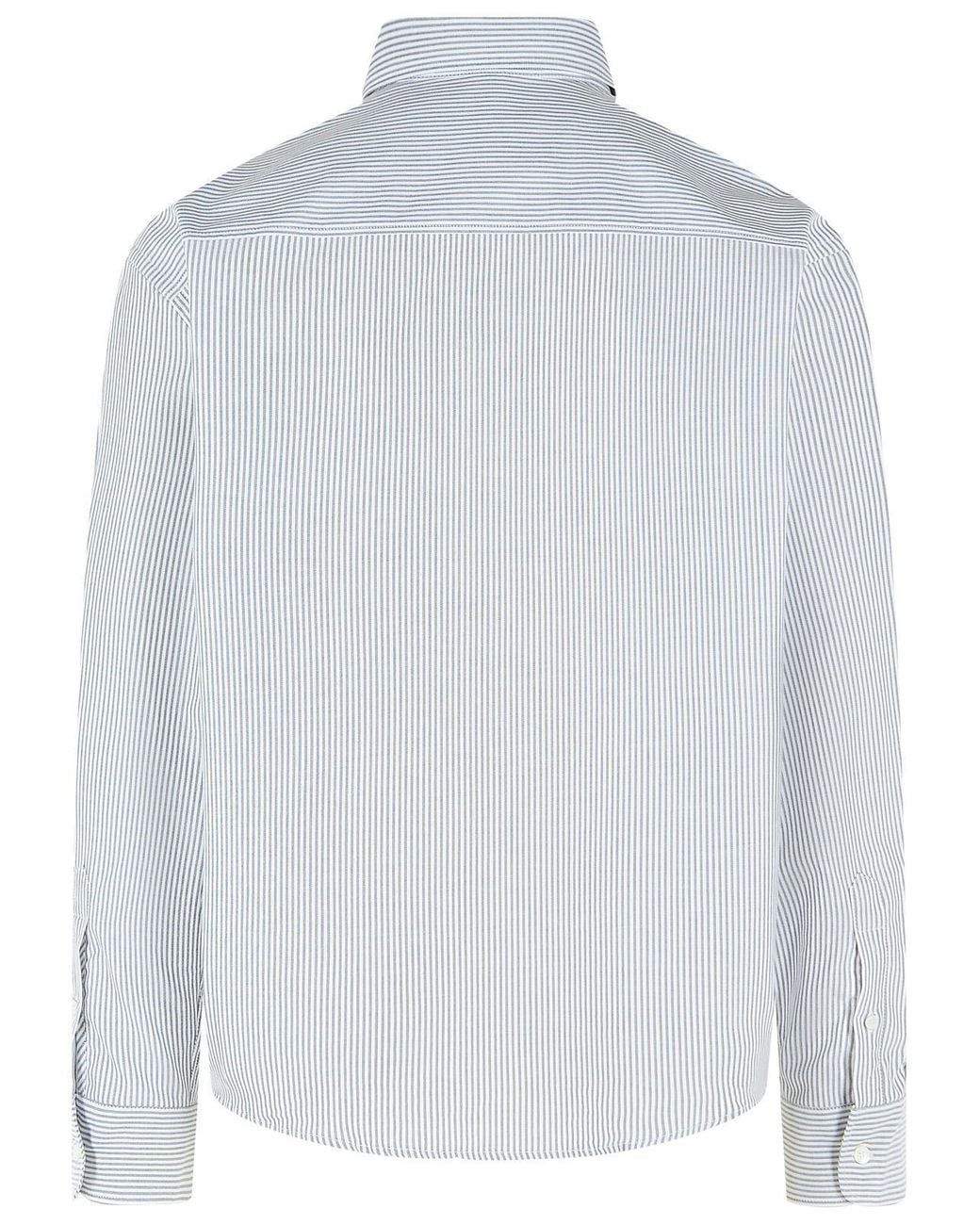 AMI White Ami Adc Boxy Striped Shirt for men