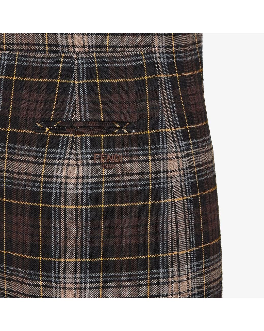 Fendi Black Tartan Sleeveless Mini Dress