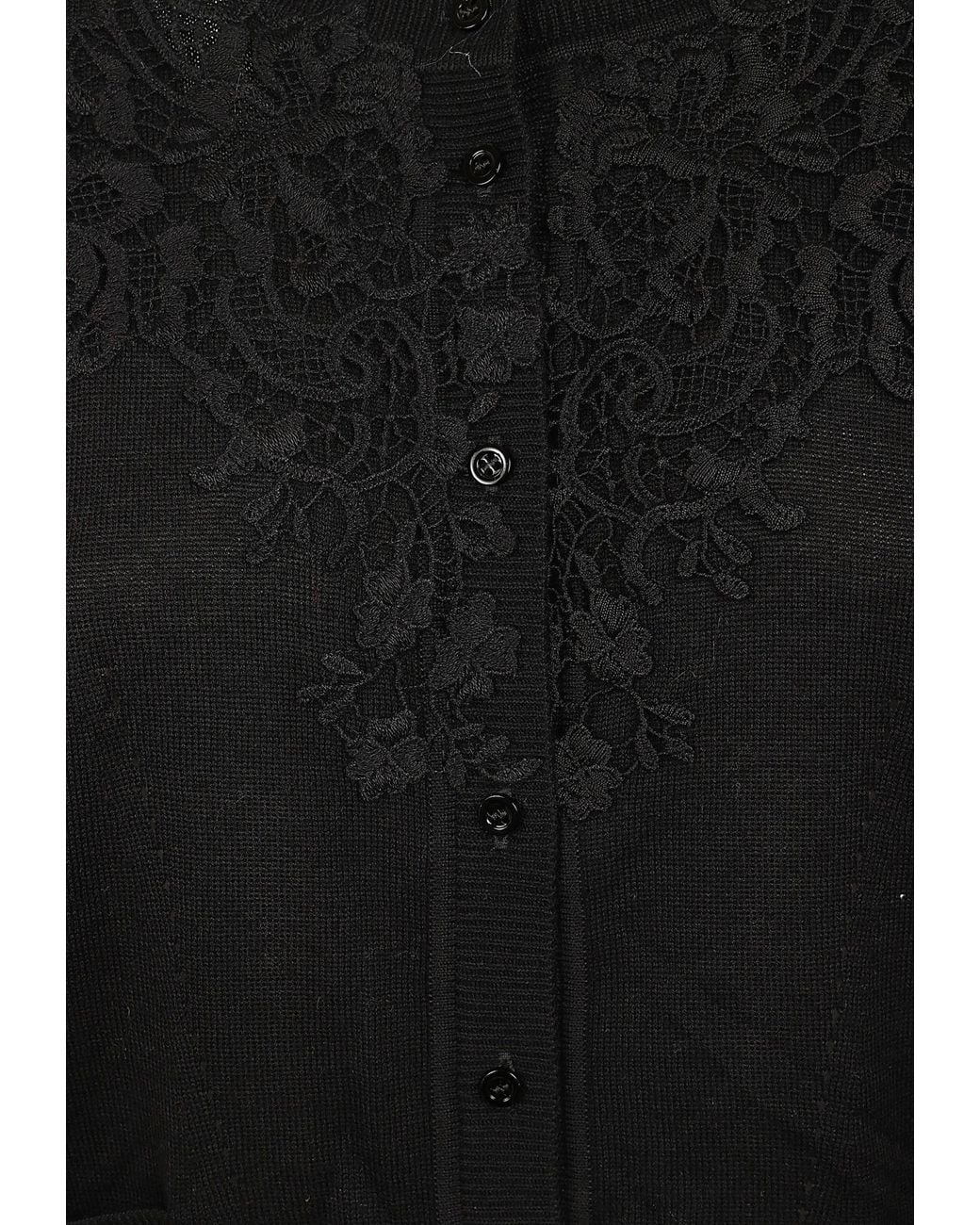 Ermanno Scervino Black Lace Panel Cardigan