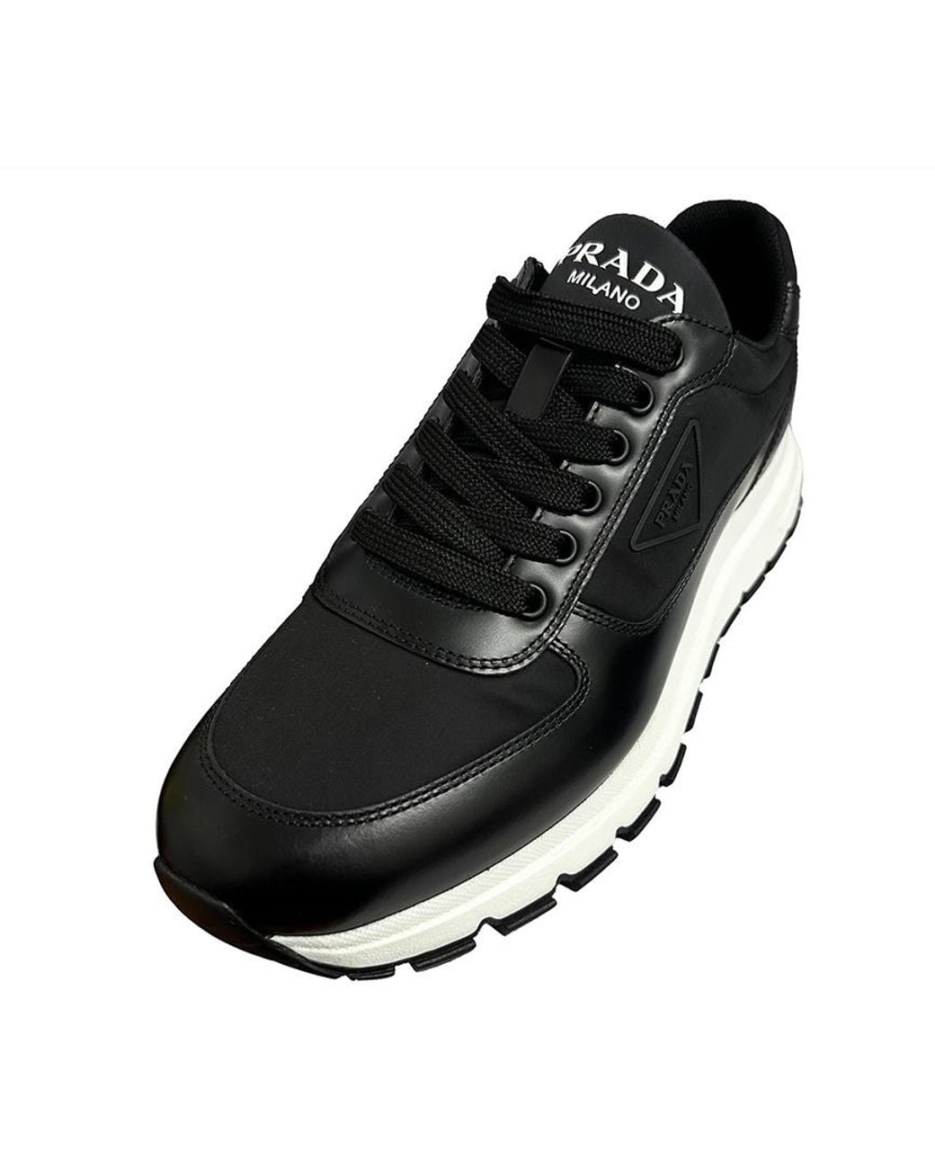 Prada Black Round-Toe Sneakers for men