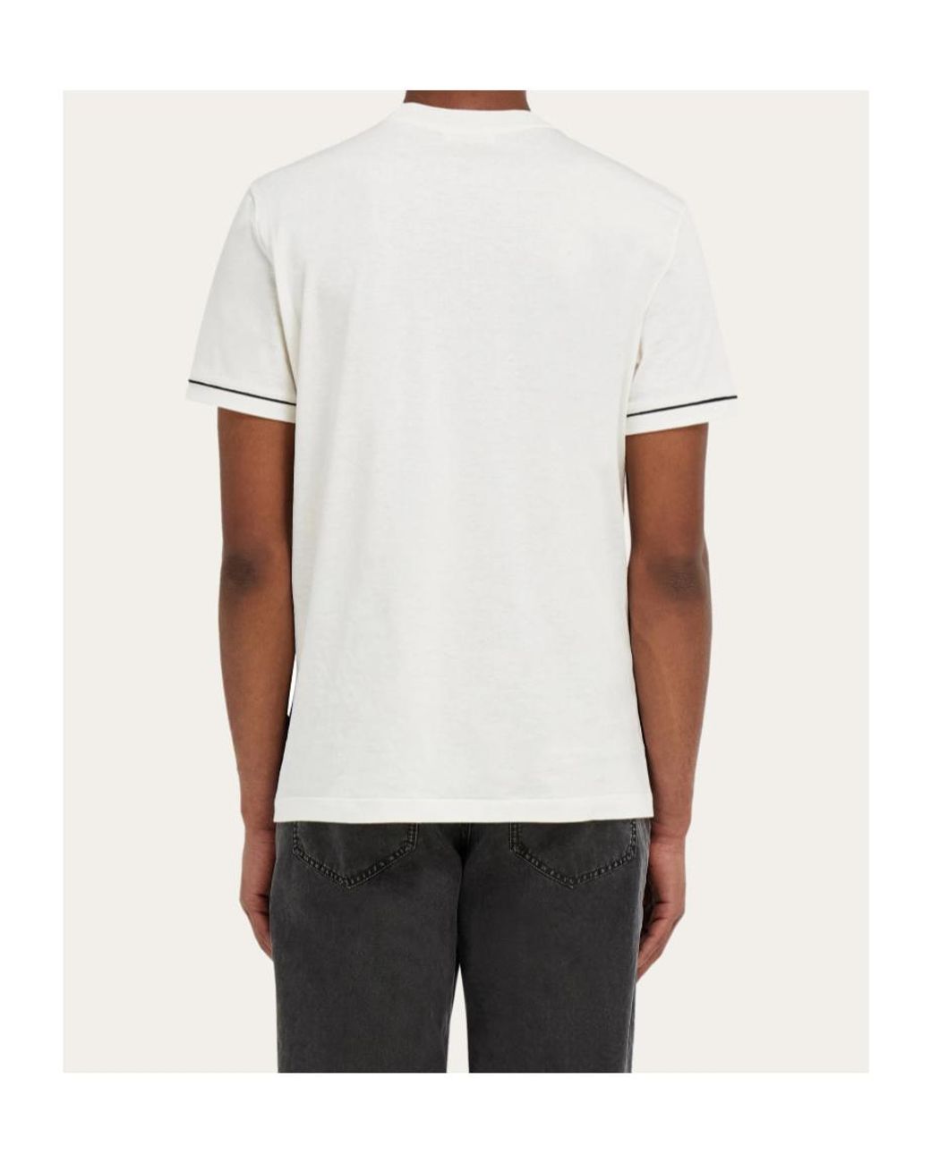 Ferragamo White Ferragamo Short Sleeve Crewneck T-Shirt for men