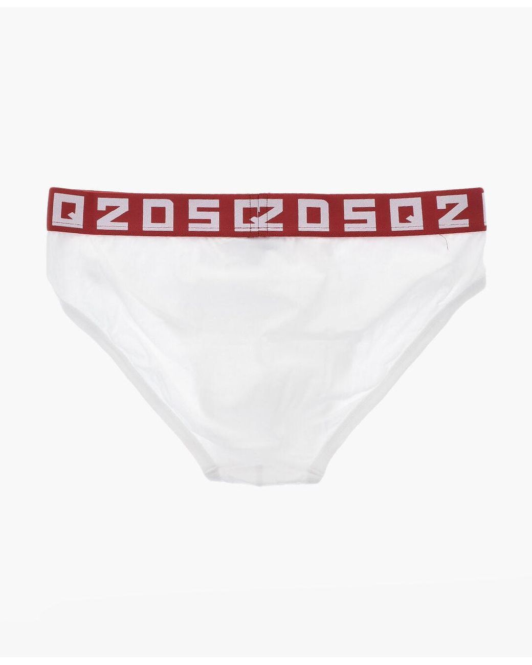 DSquared² White Logo Elastic Waist Briefs for men