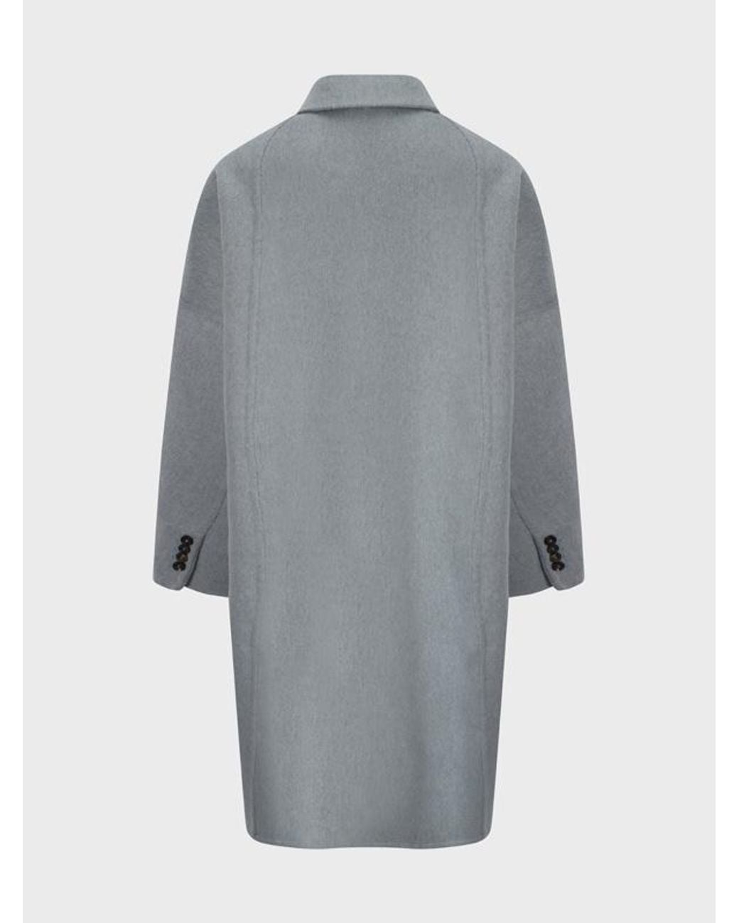 Brunello Cucinelli Blue Cashmere Midi Coat