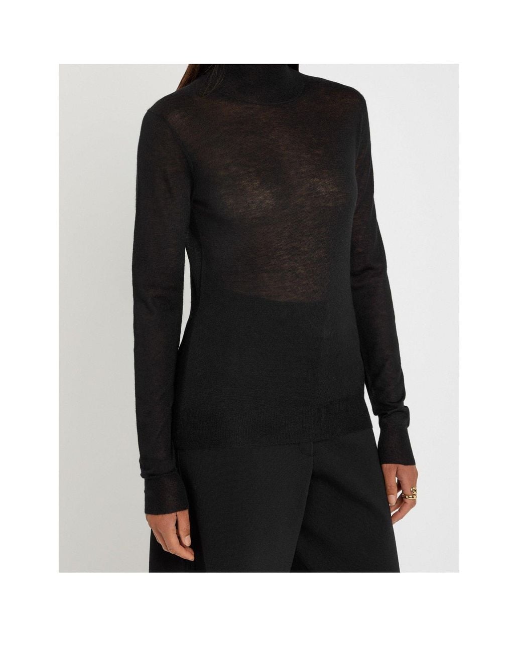 Joseph Black Sheer Knit Top