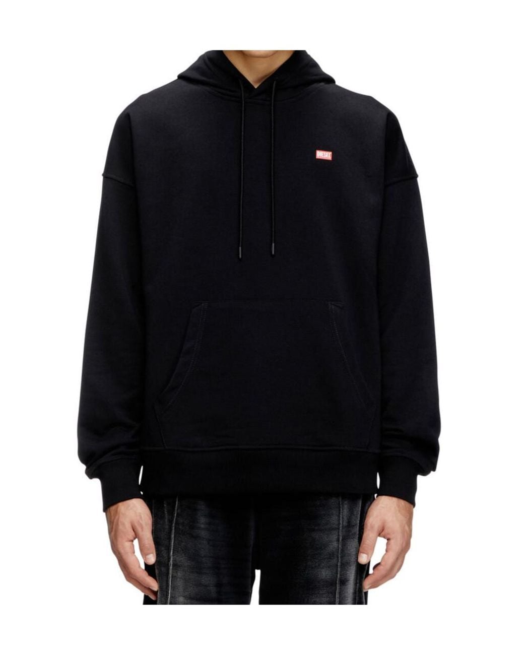 DIESEL Black S-Rob Logo Printed Drawstring Hoodie for men