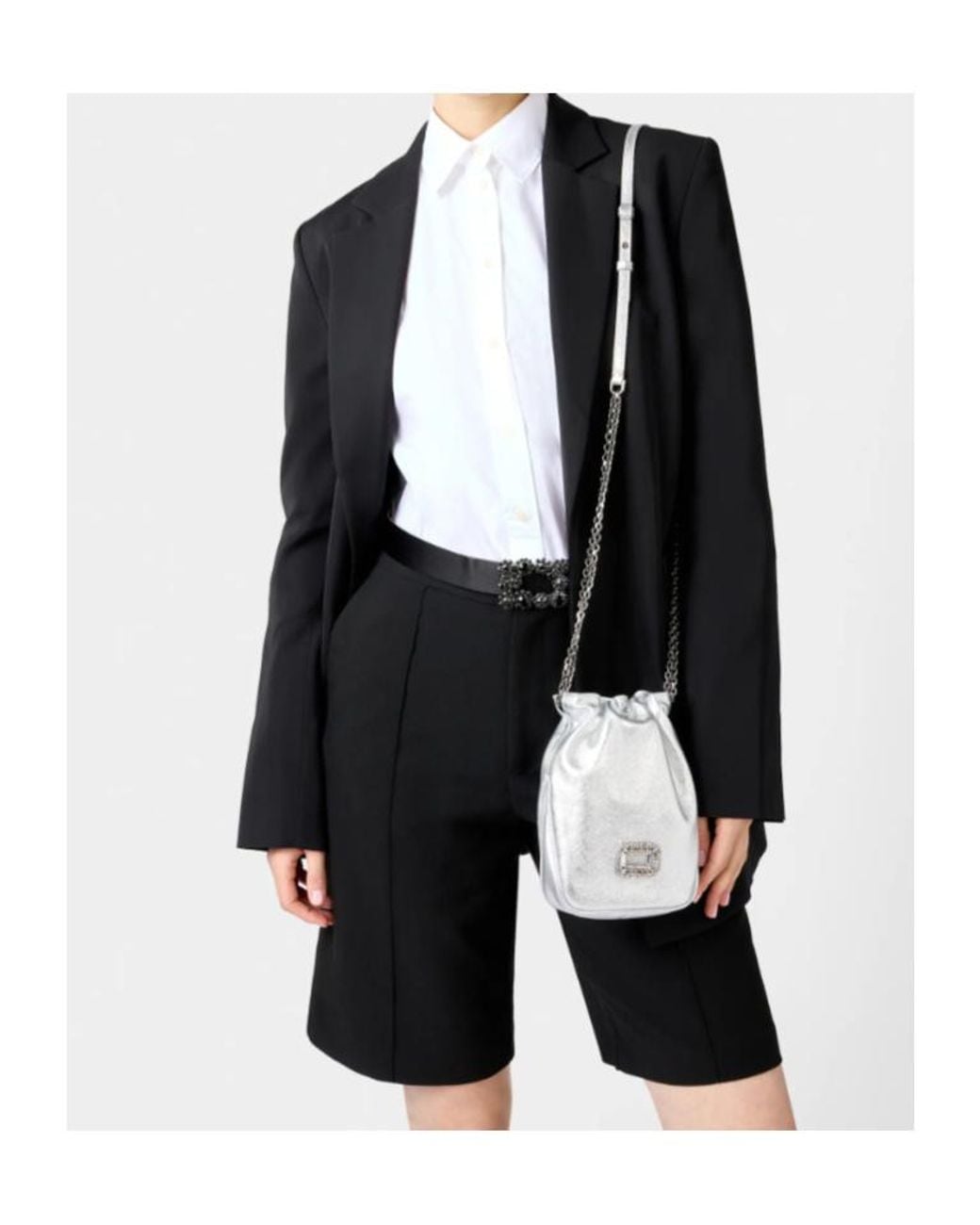 Roger Vivier Gray Pilgrim Nano Bag