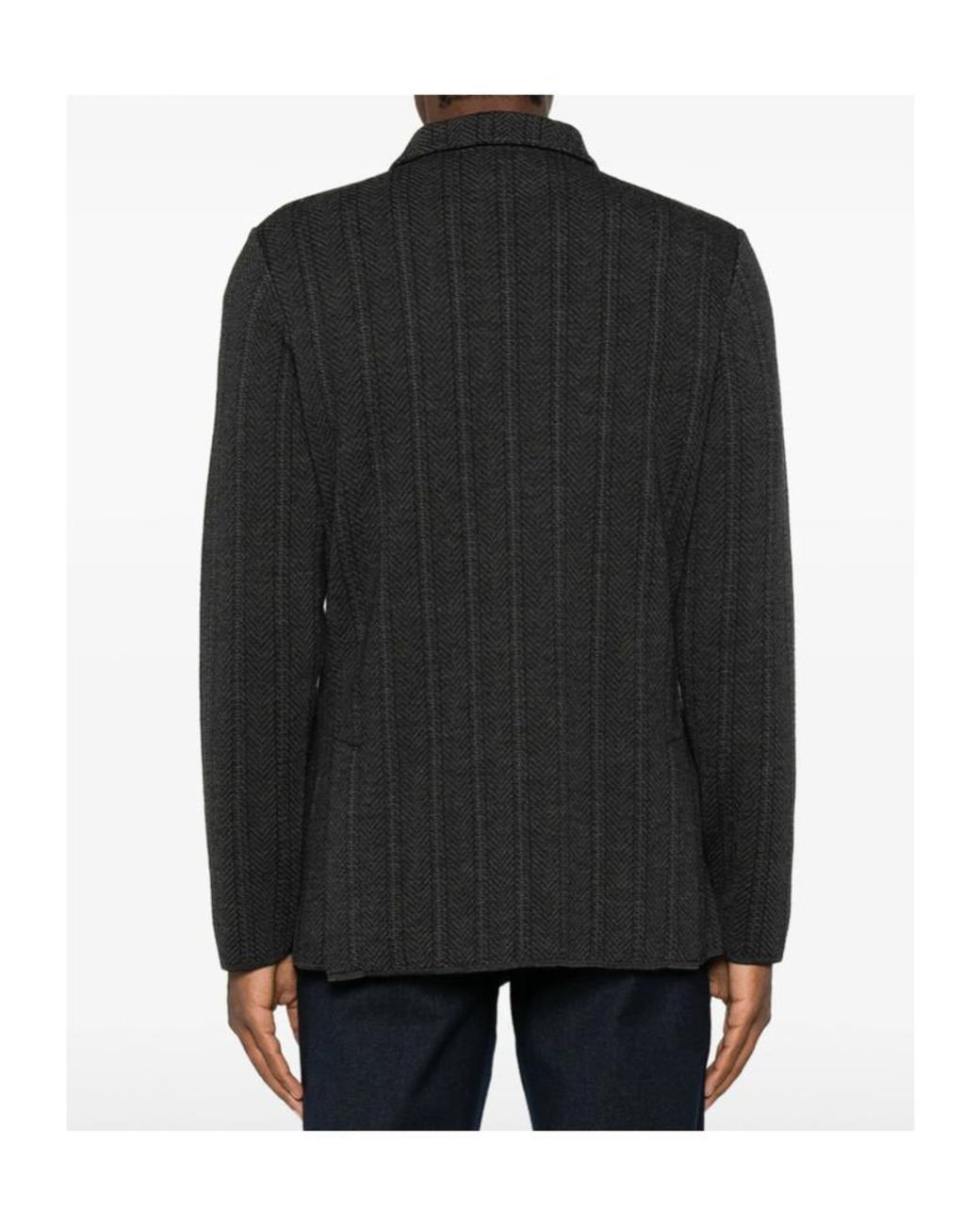 Lardini Black Long Sleeved Double Breasted Jacket for men