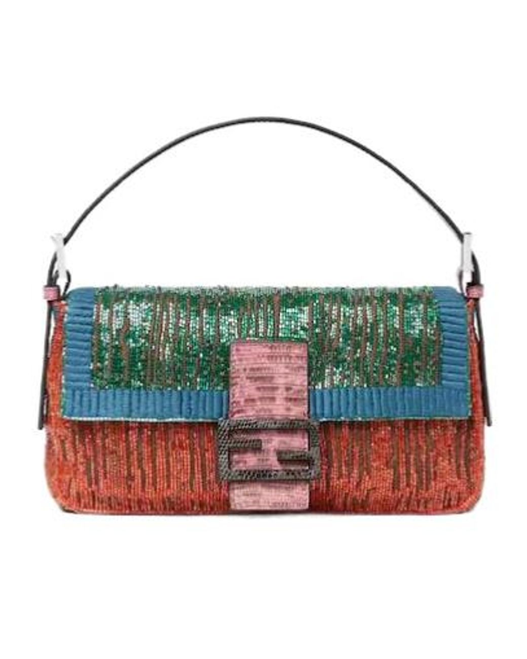 Fendi Blue Baguette Shoulder Bag