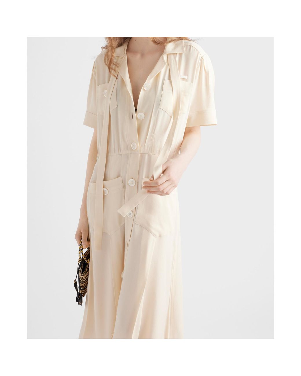 Prada Natural Lace Shirt Dress