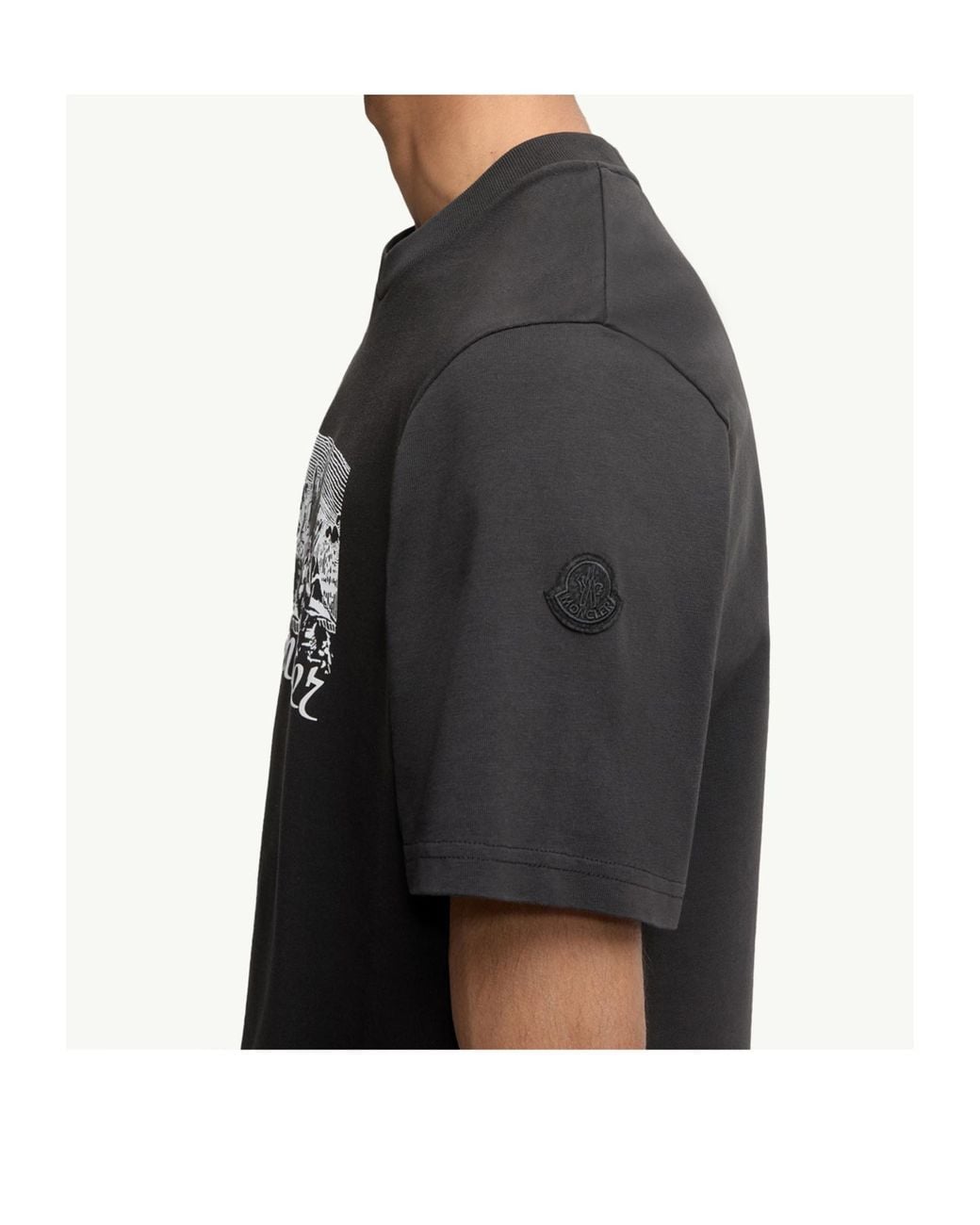 Moncler Black Logo Printed Crewneck T-Shirt for men