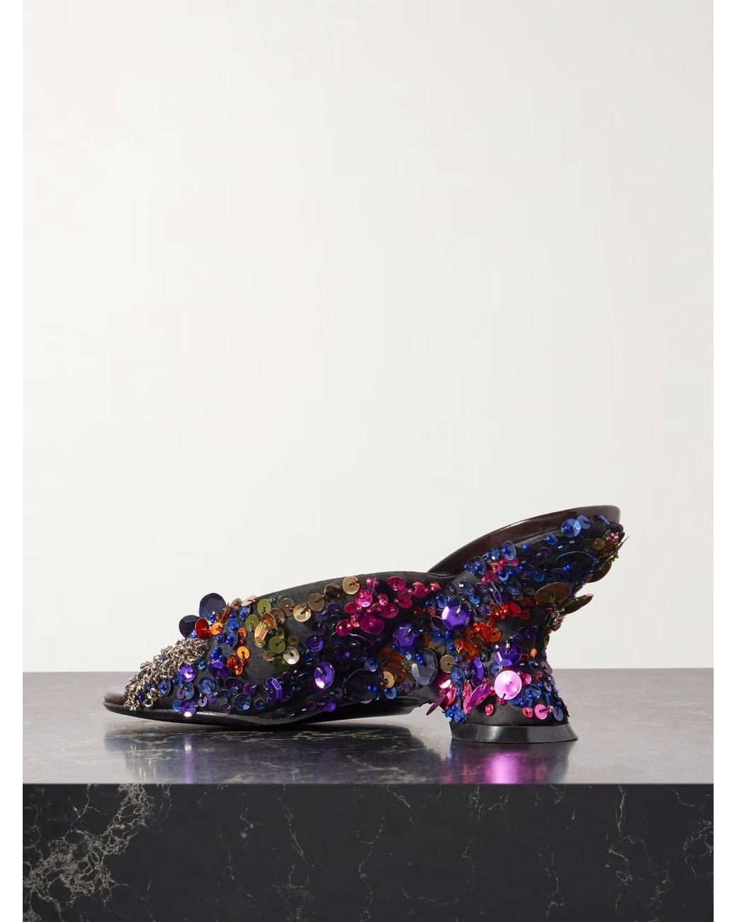 Dries Van Noten Brown Embellished Open-Toe Sandals