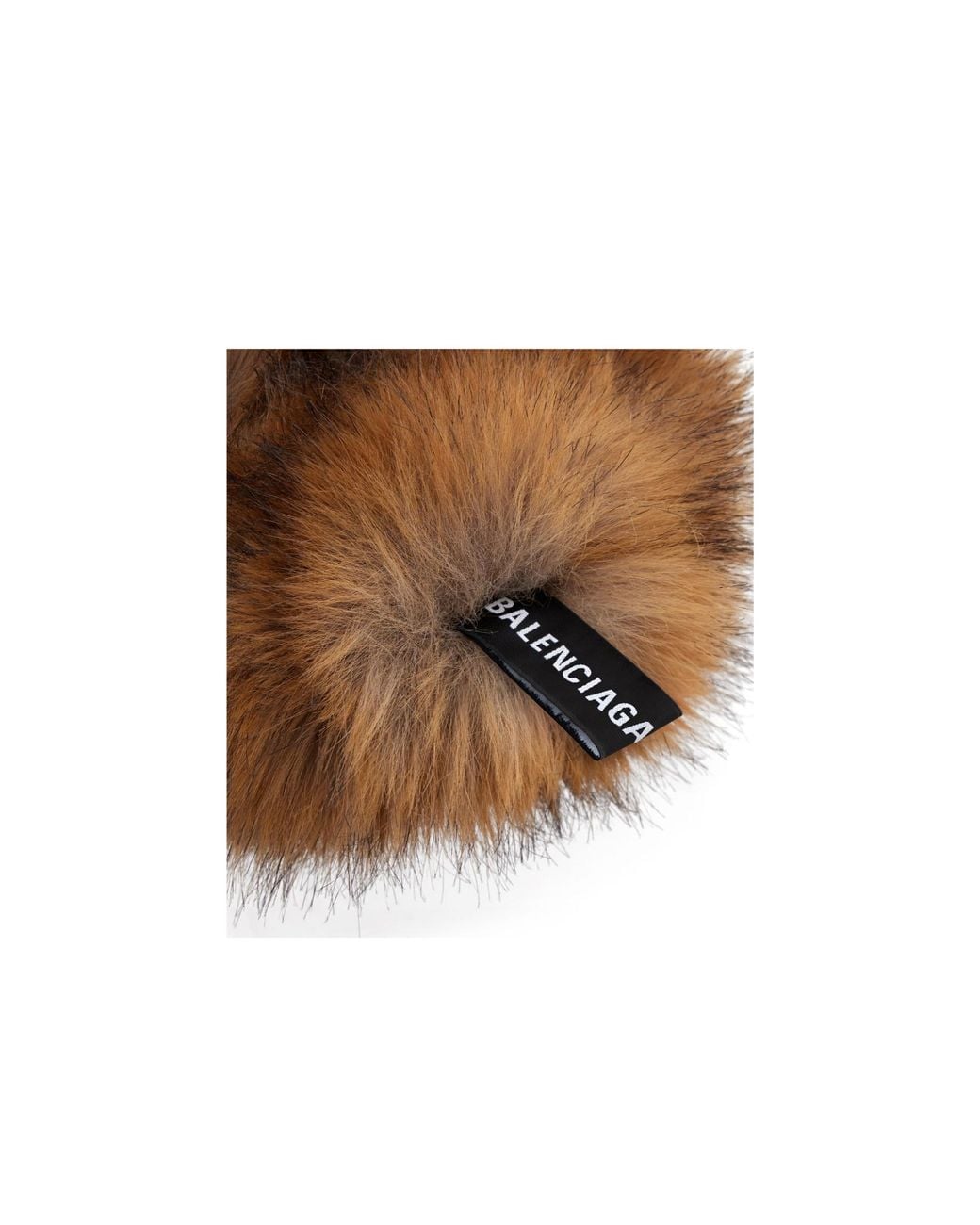 Balenciaga Brown Holli Animal-Free Fur Scrunchi