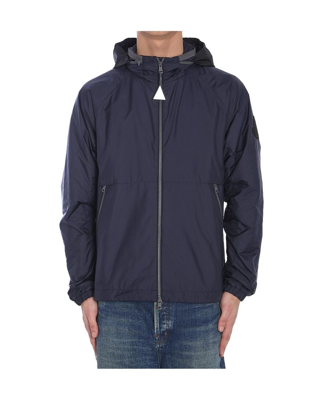 Moncler Blue Octano Zip-Up Hooded Jacket for men