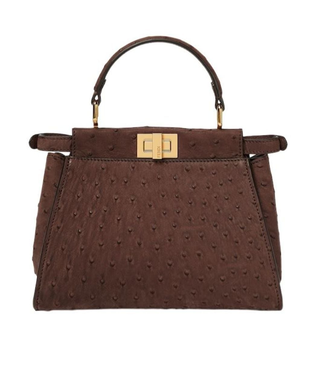 Fendi Brown Ostrich Leather Bag