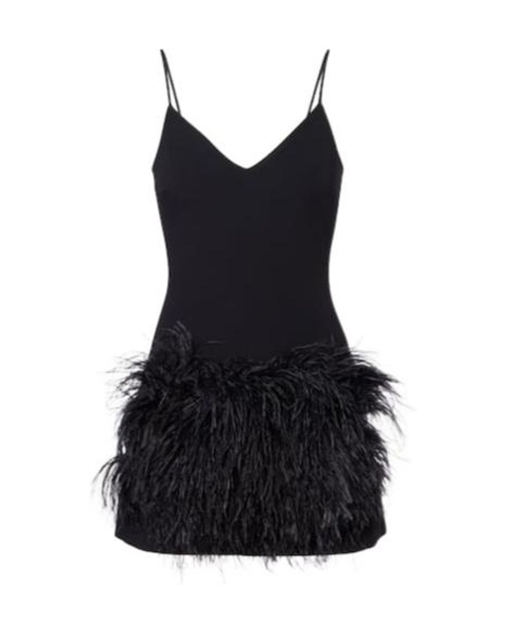 David Koma Black Feather-Trimmed Minidress