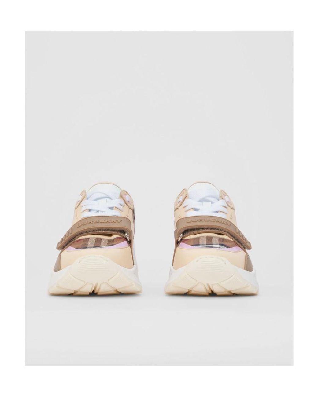 Burberry Pink Check Patterned Sneakers