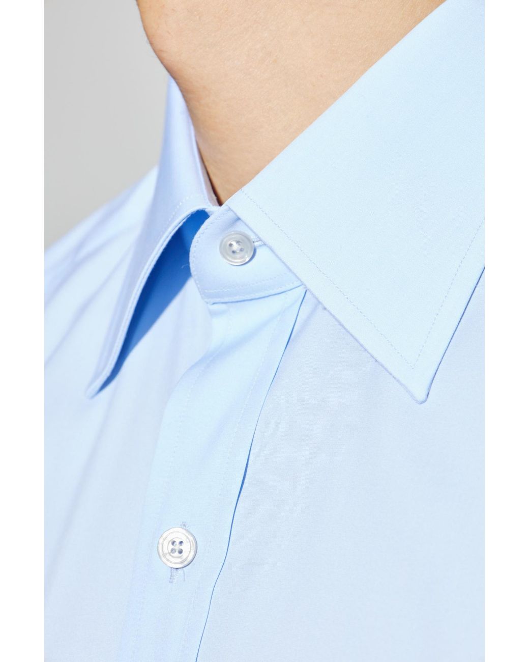 Tom Ford Blue Poplin Slim Fit Shirt for men