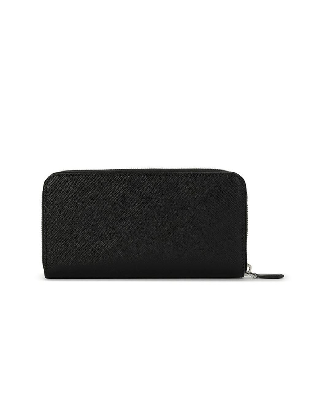Prada Black Logo Zipper Wallet