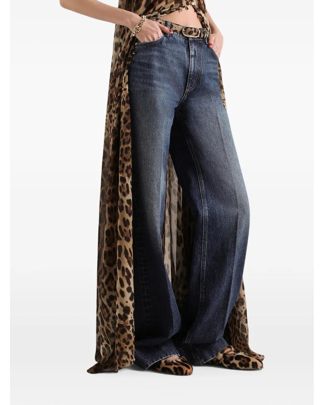 Dolce & Gabbana Blue Wide-Leg Jeans