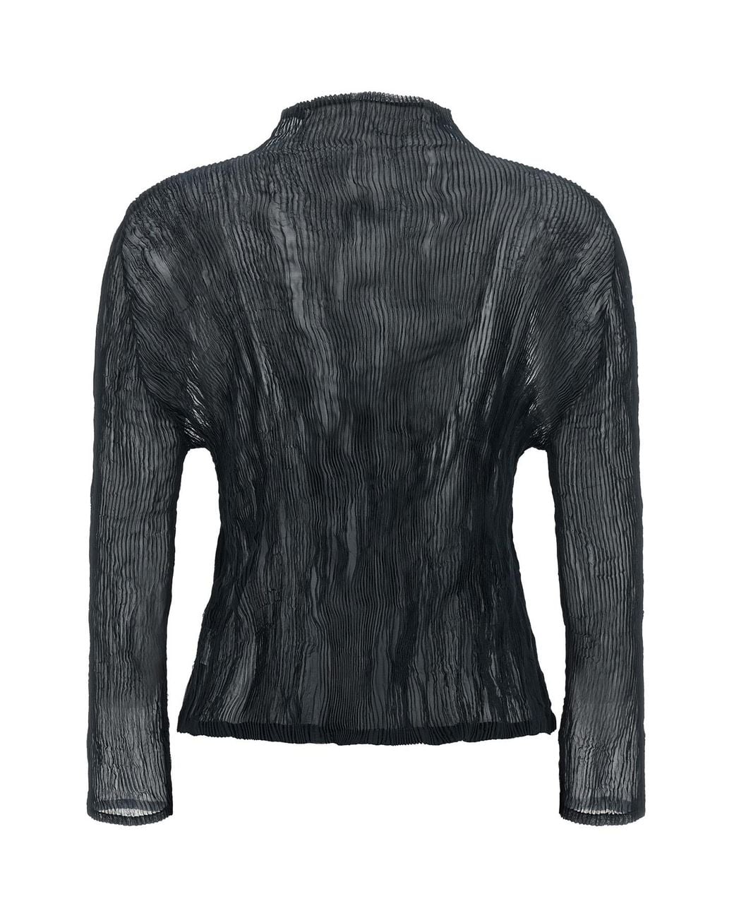 Issey Miyake Blue イッセイミヤケ シフォンツイスト 1プリーツ ジップカーディガン