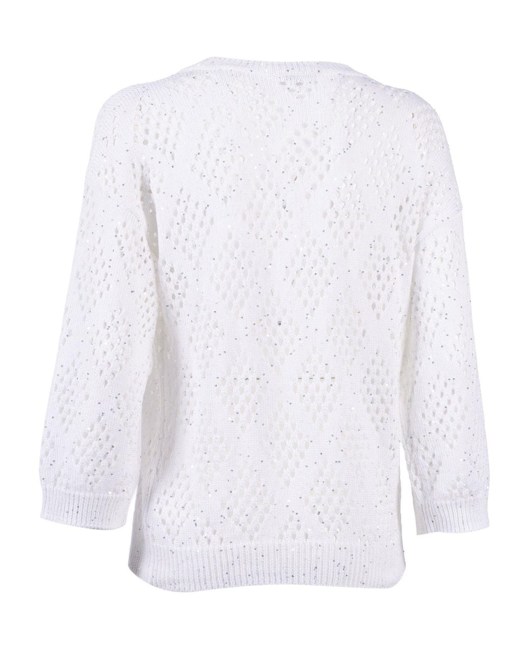Peserico White Openwork Sweater