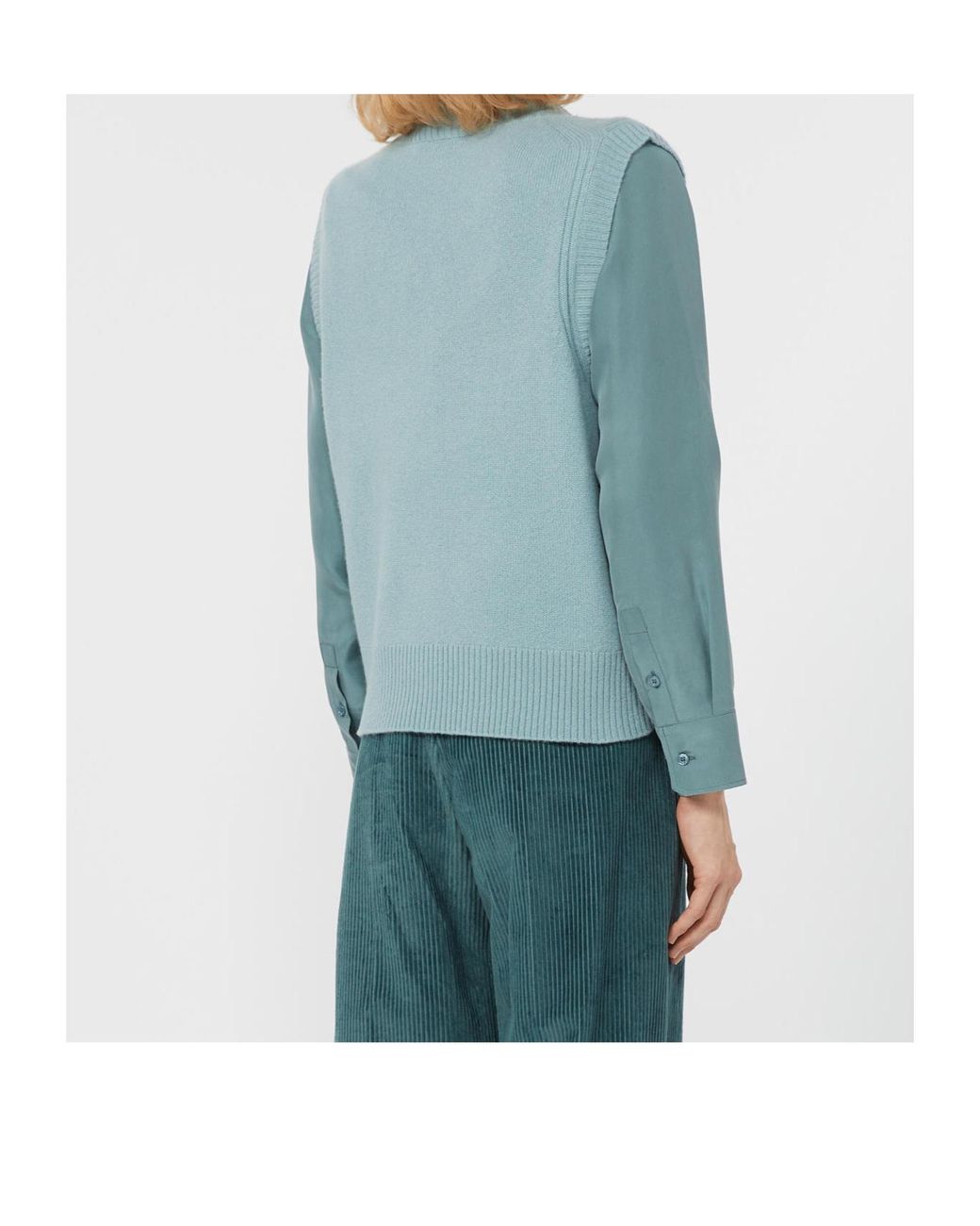 Weekend by Maxmara Blue V-Neck Sleeveless Sweater