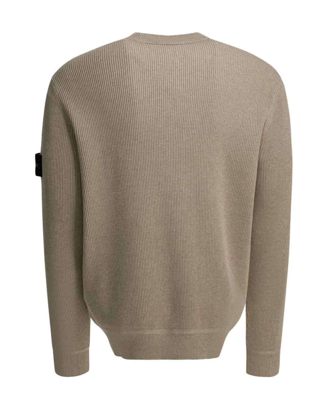 Stone Island Gray Logo Patch Crewneck Sweatshirt for men