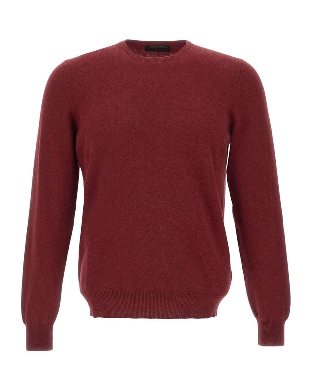 Gran Sasso Red Long Sleeved Crewneck Knitted Jumper for men