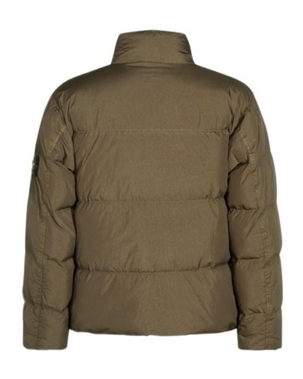 Stone Island Green Logo Patch Puffer Jacket for men